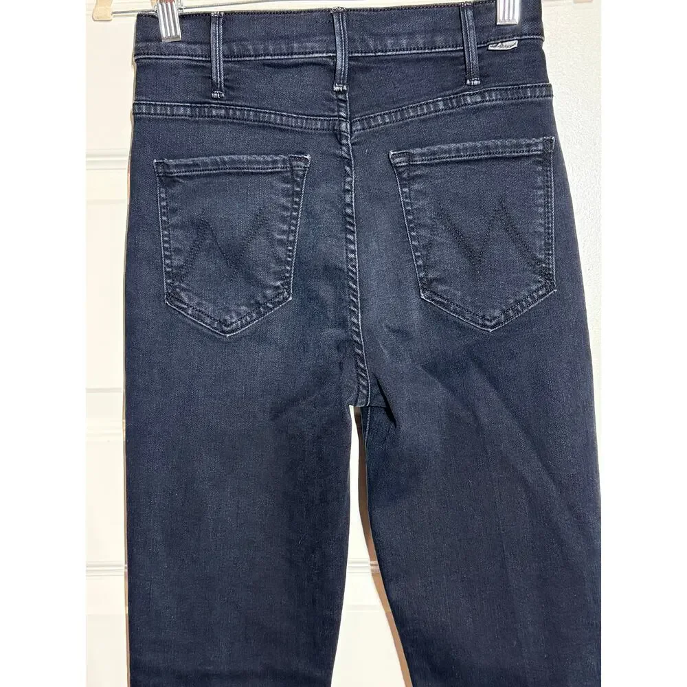Mother The Hustler Frayed High Waist Ankle Flare Jeans, Women's Size 26